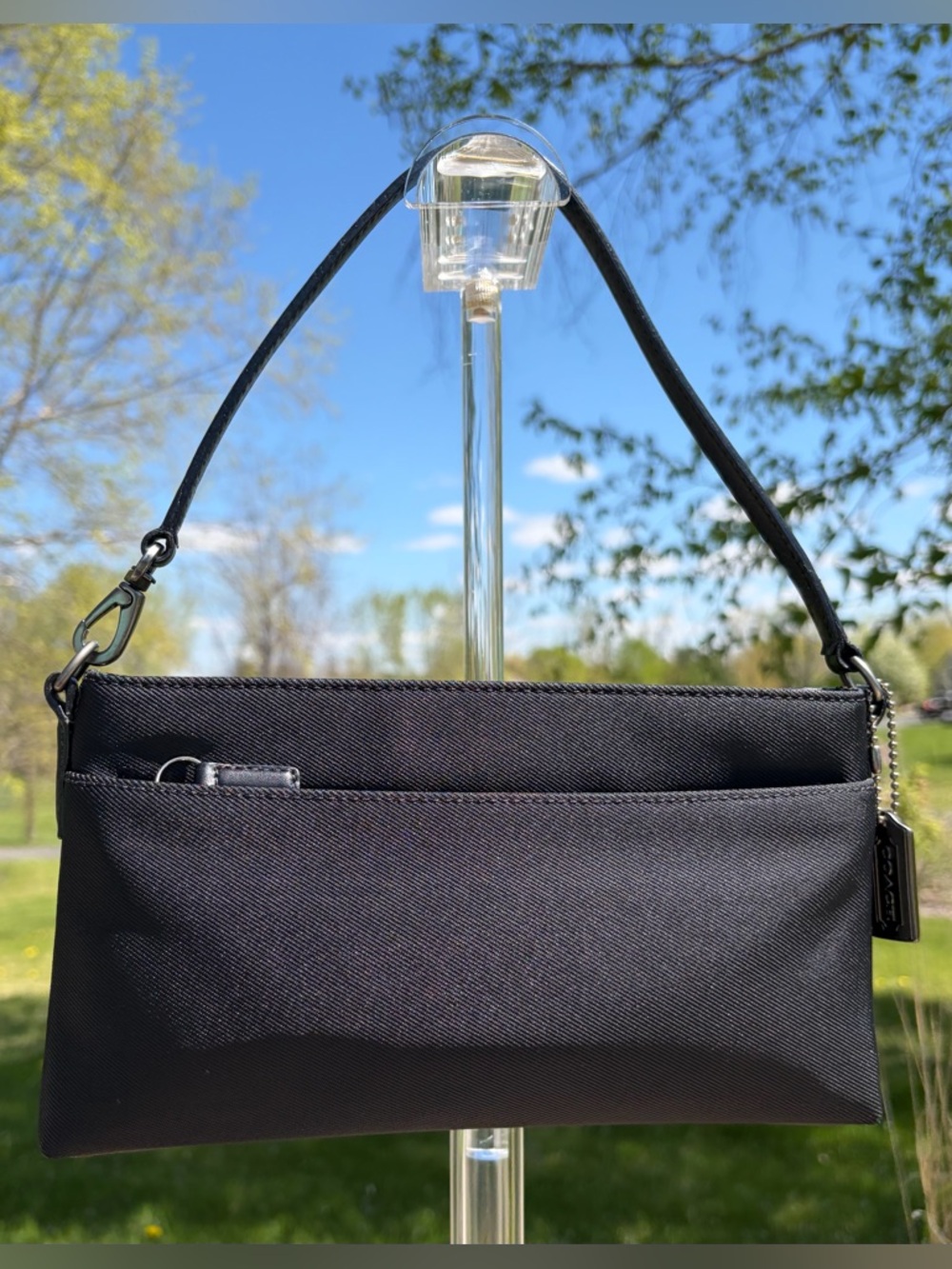 Vintage COACH Mercer Demi Clutch Black Twill Leather 7407 EUC - Picture 17 of 17
